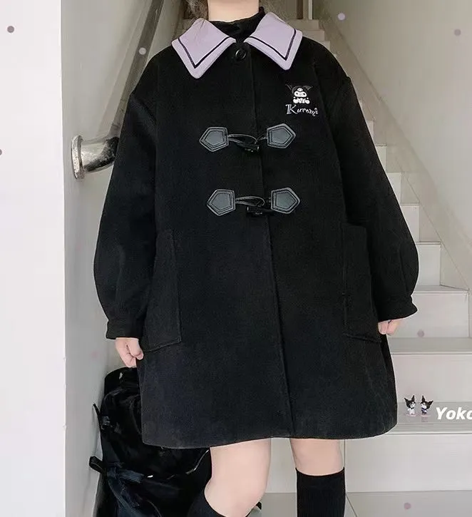 Kuromi Sailor Collar Wool Coat