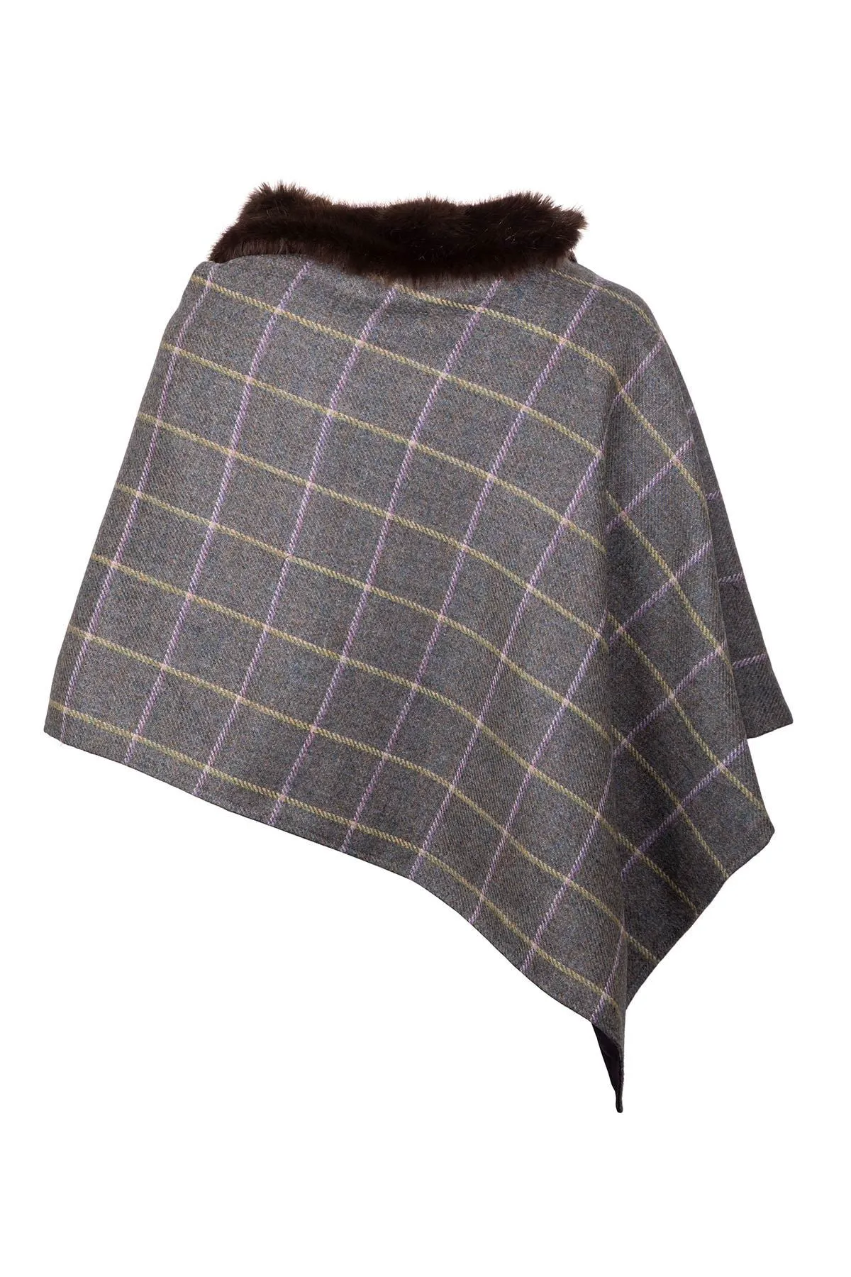 Ladies 100% Wool Tweed Poncho