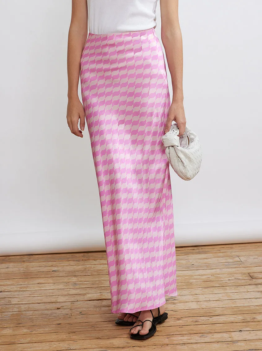 Layla Pink Wavy Tile Skirt