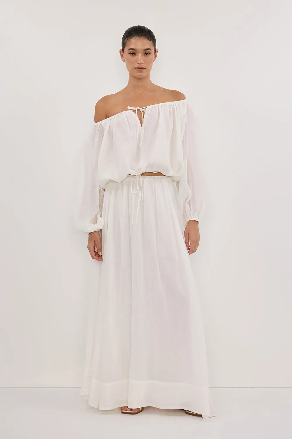 LAYNE WHITE RAMIE MAXI SKIRT