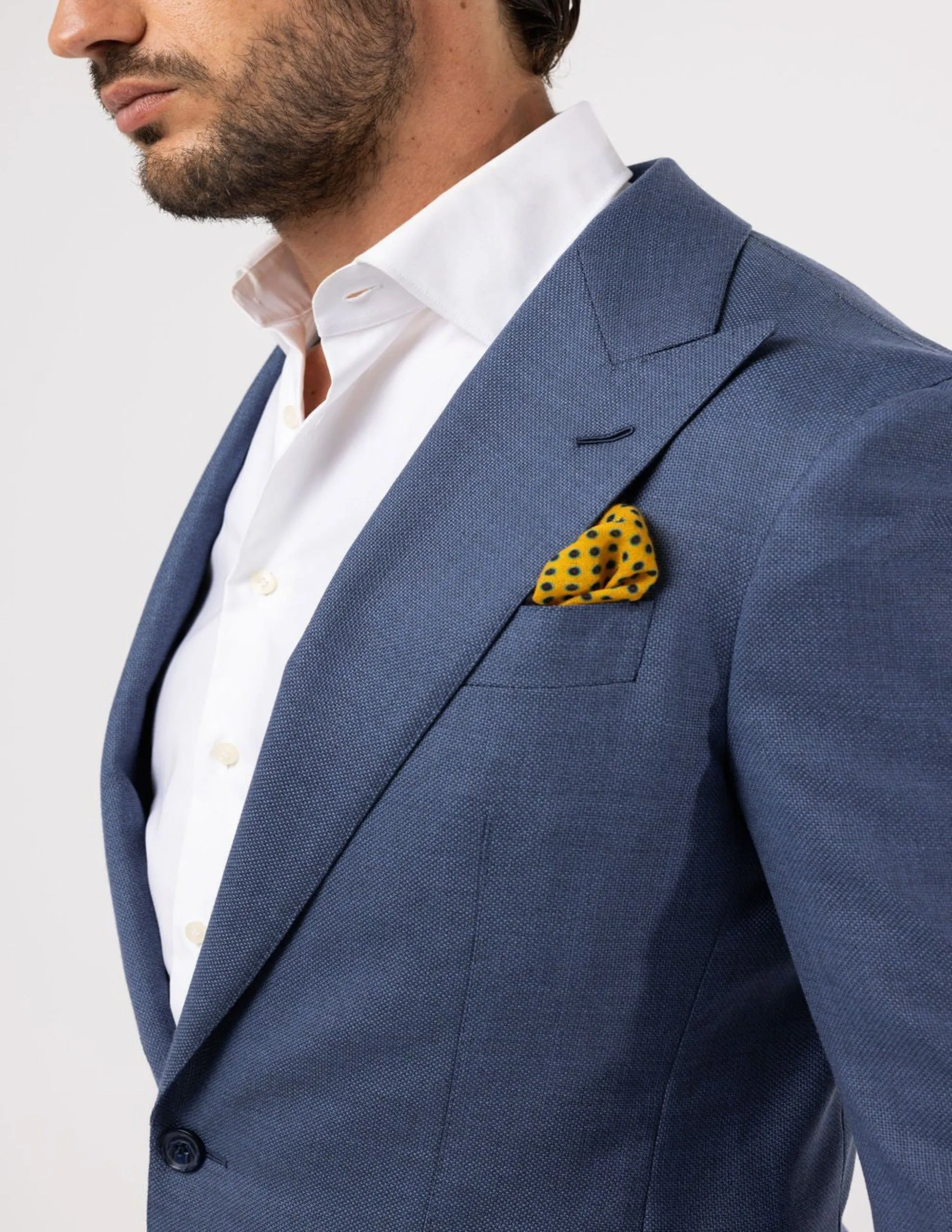 Light Blue Single Breasted Peak Suit