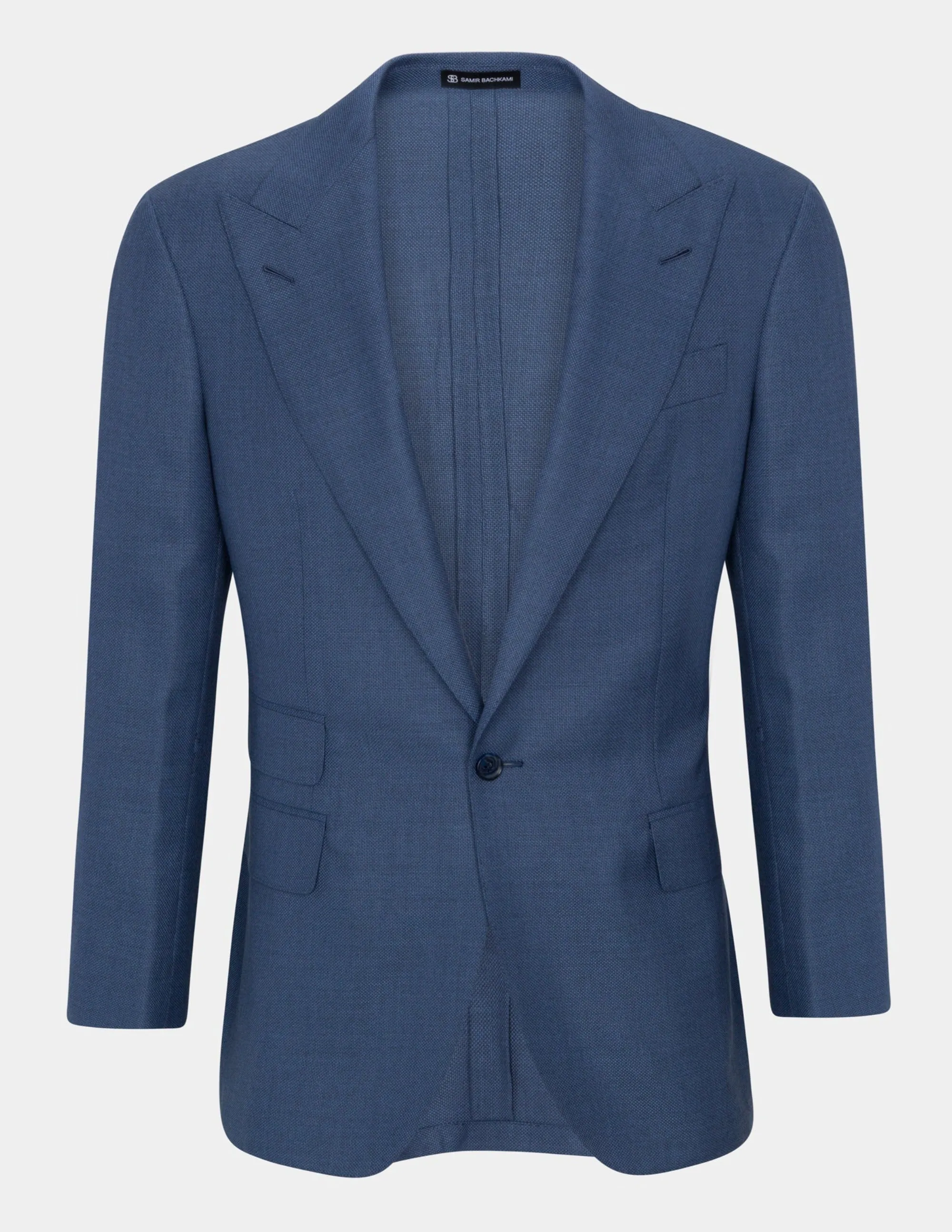 Light Blue Single Breasted Peak Suit