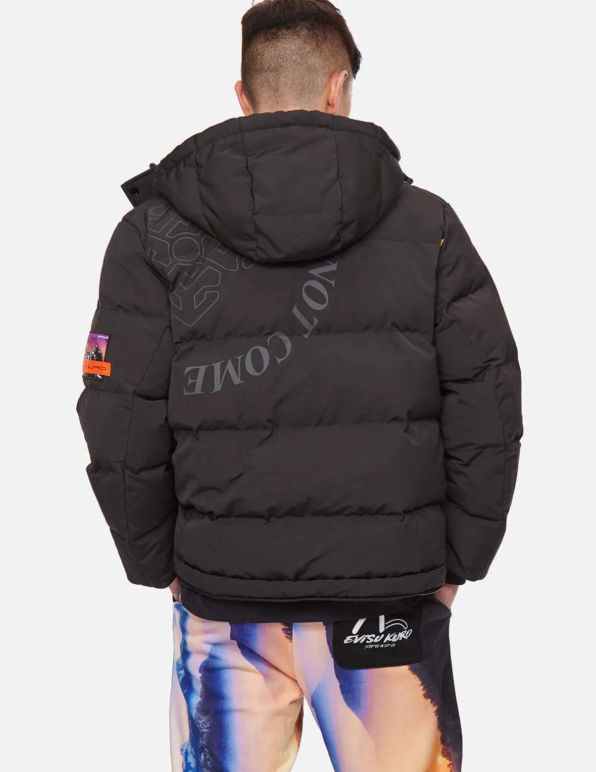 Logo Print Convertible Longline Down Parka