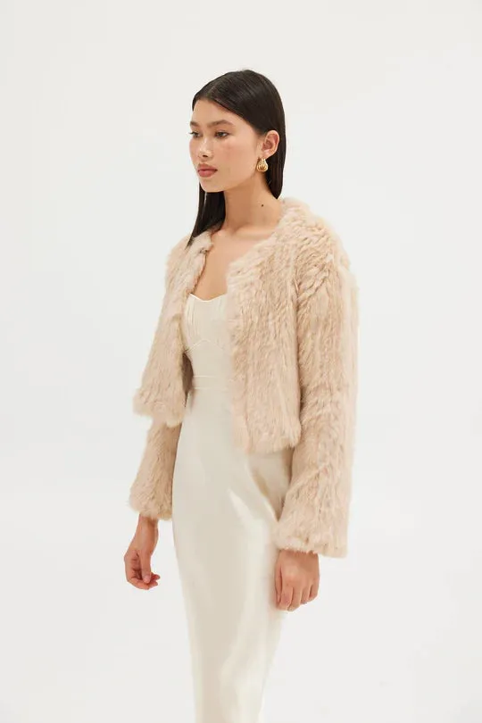 Lola Crop Jacket - Creme Brulee