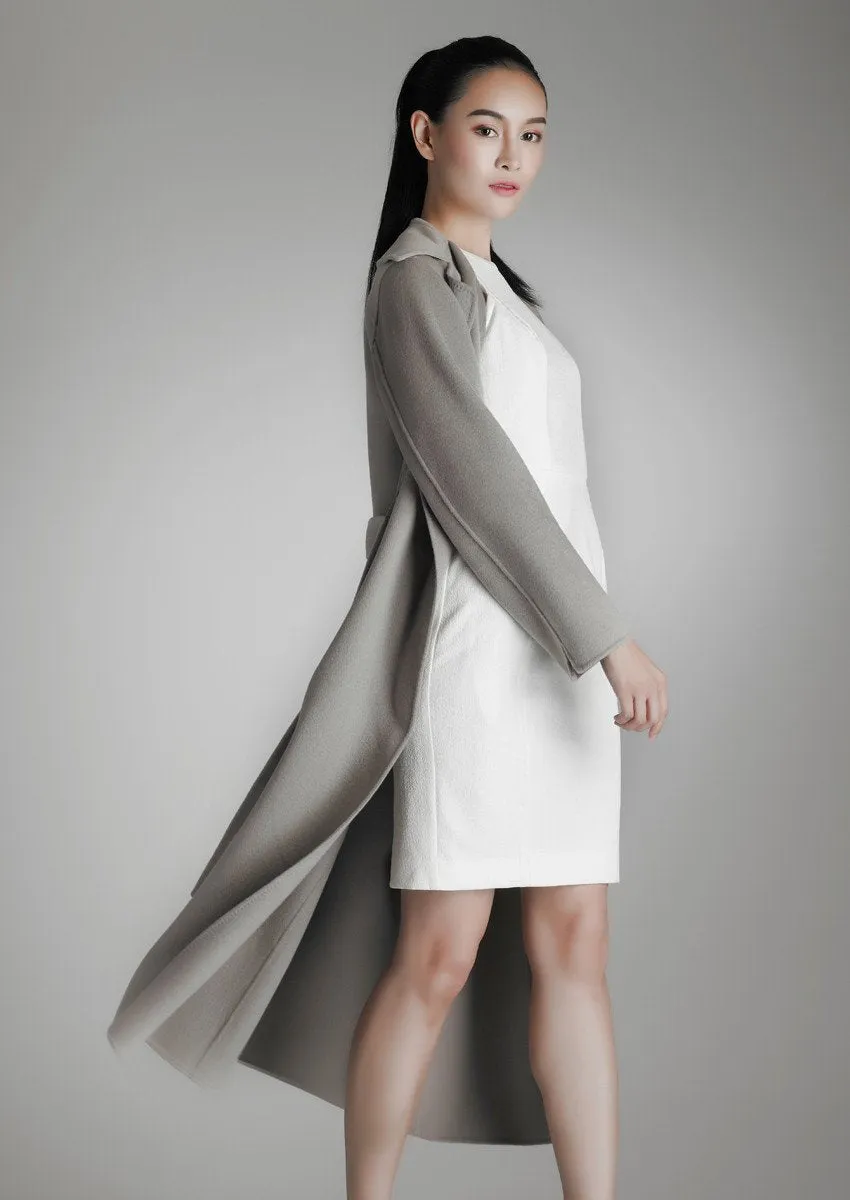 Long cashmere wrap coat