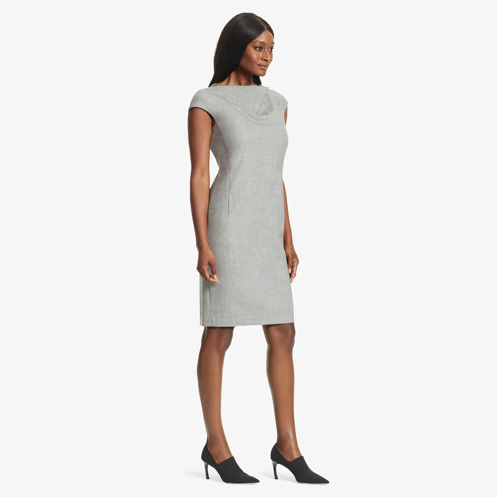 Marilyn Dress - Sharkskin :: Black / White