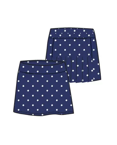 Marisa Pleated Skort - Navy Logo