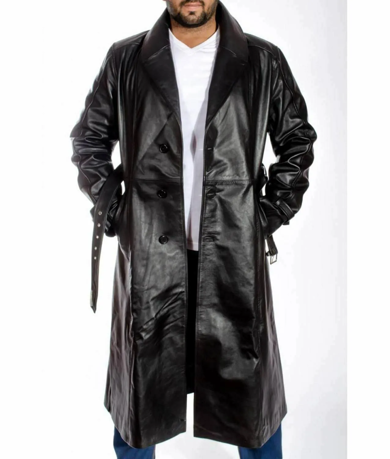 Men's Trench Coat | Mickey Rourke Sin City Leather Jacket