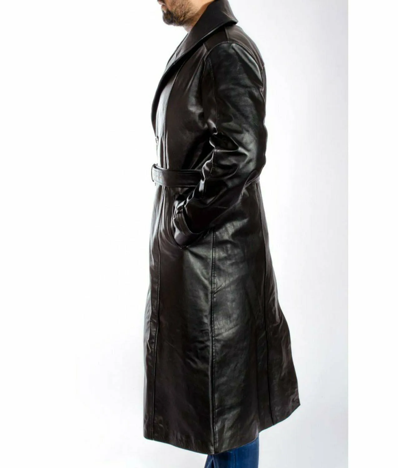 Men's Trench Coat | Mickey Rourke Sin City Leather Jacket