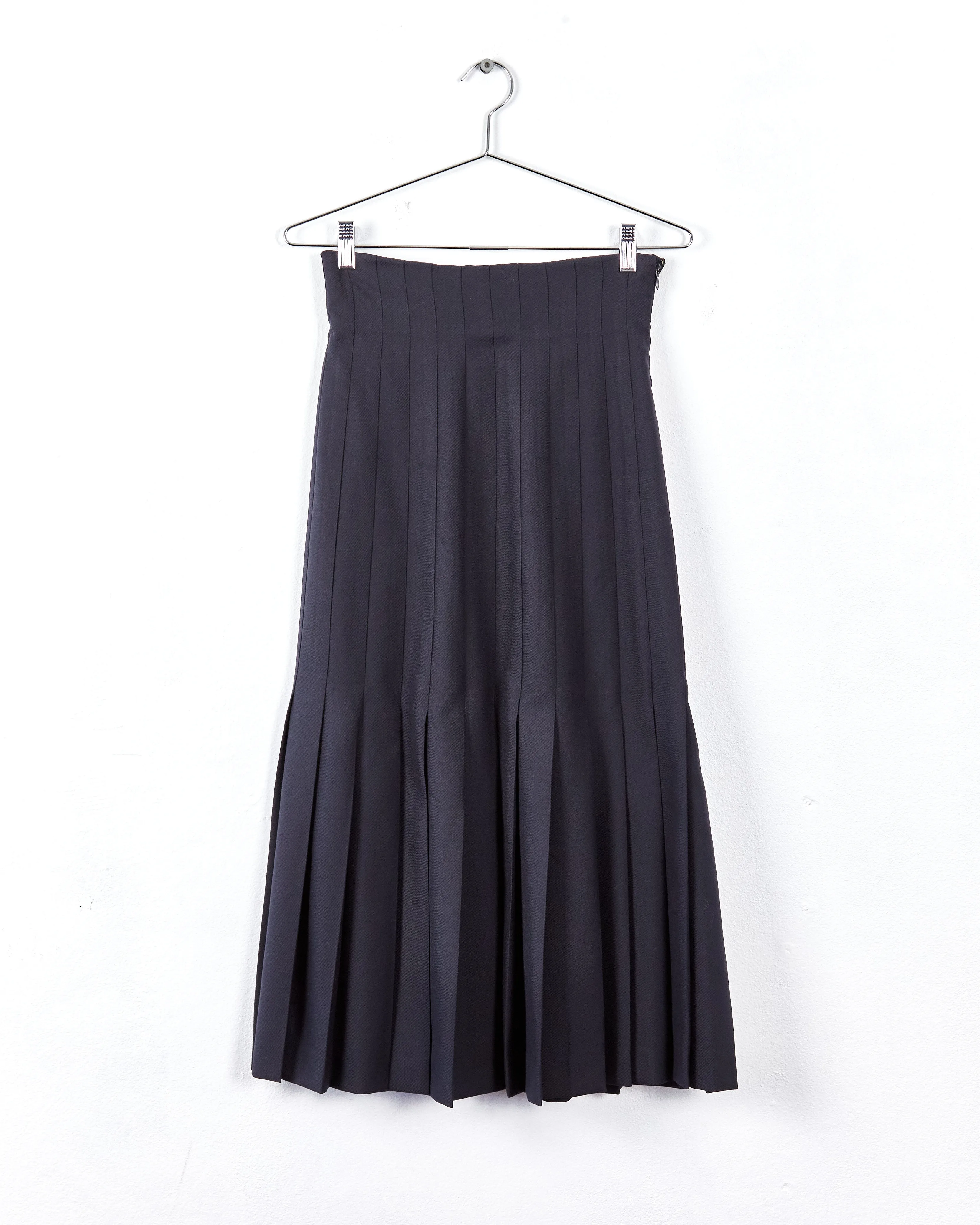 Miu Miu fall '13 pleated wool maxi skirt, navy, 8