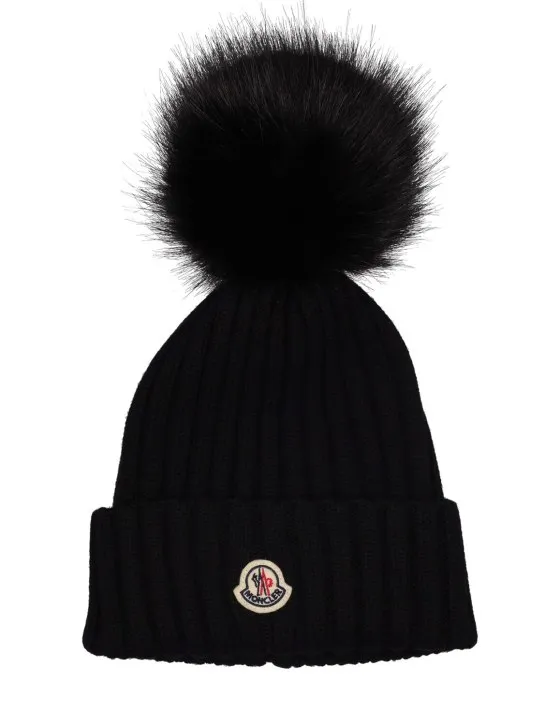 Moncler   Logo tricot wool beanie 