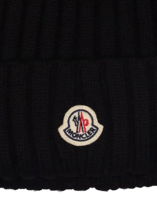 Moncler   Logo tricot wool beanie 