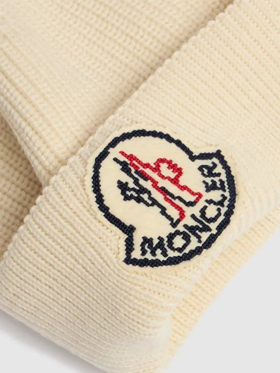 Moncler   Logo wool cordonet beanie 