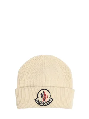 Moncler   Logo wool cordonet beanie 