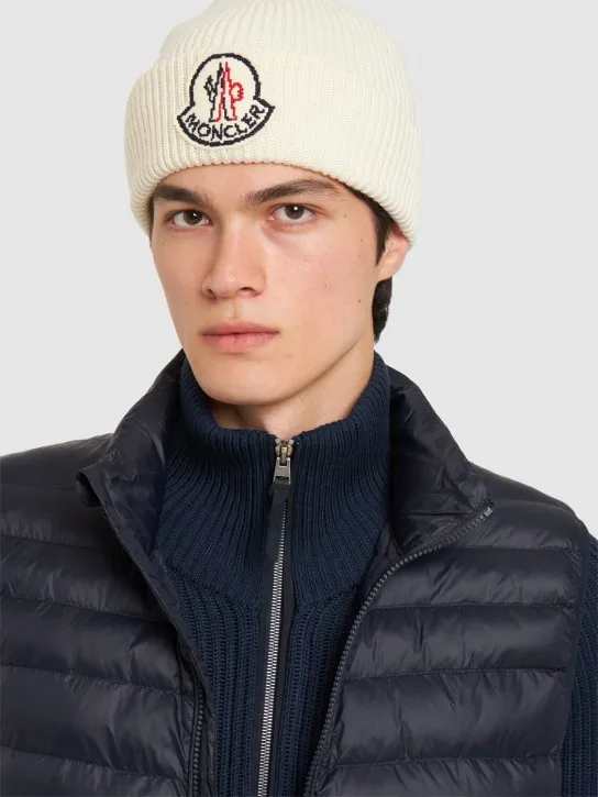 Moncler   Logo wool cordonet beanie 