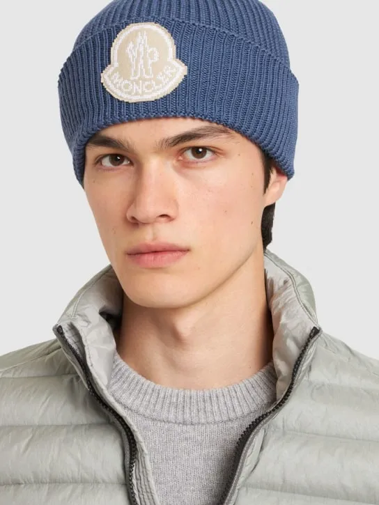 Moncler   Logo wool cordonet beanie 