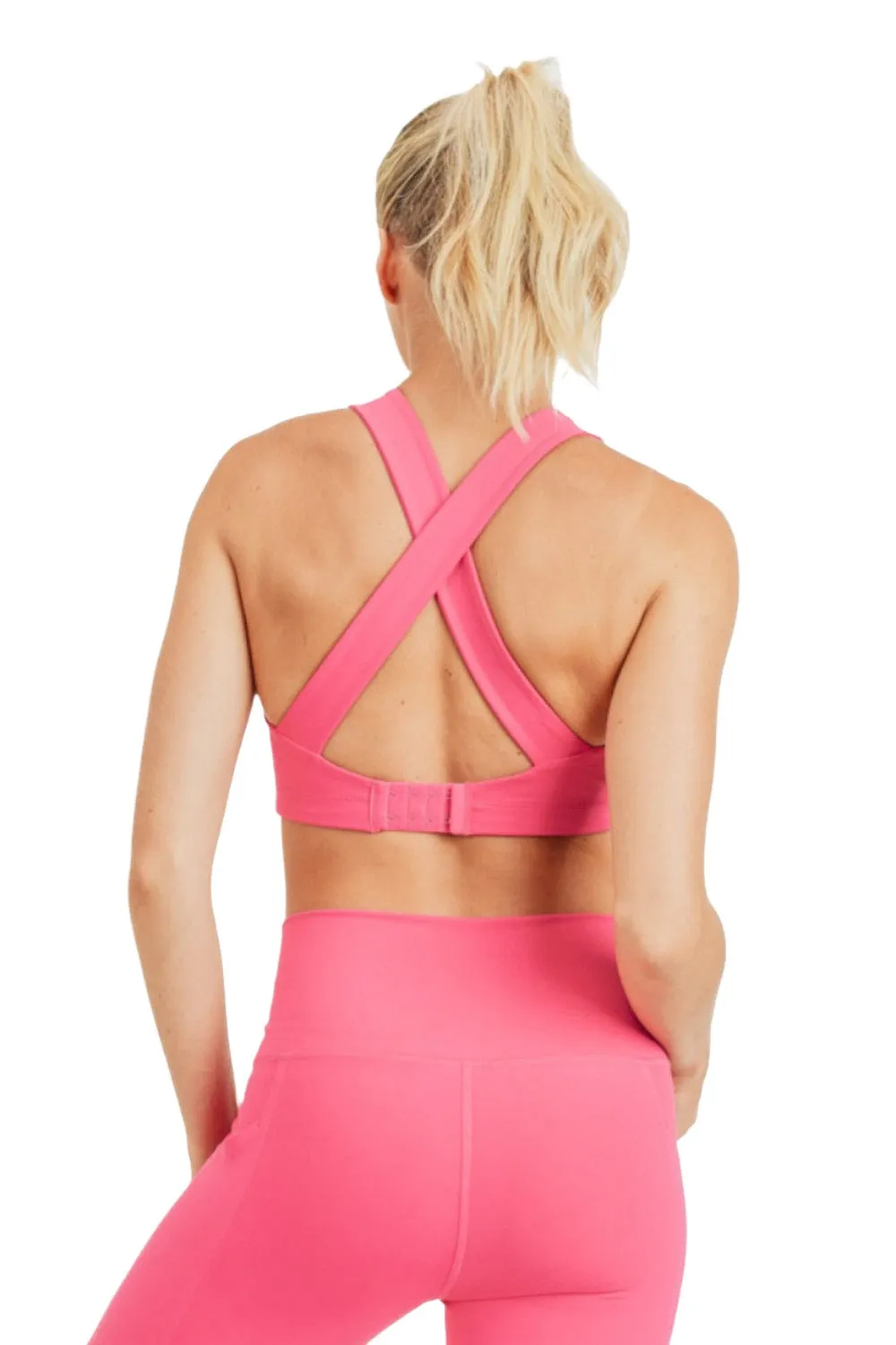 Mono B Split Front Overlay Adjustable Bra Top AT2824