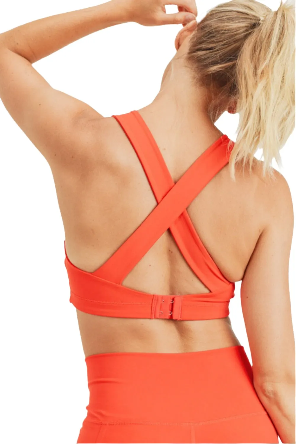 Mono B Split Front Overlay Adjustable Bra Top AT2824