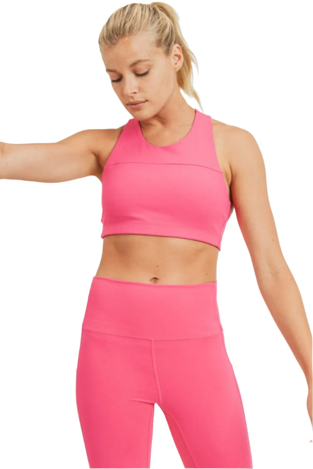 Mono B Split Front Overlay Adjustable Bra Top AT2824