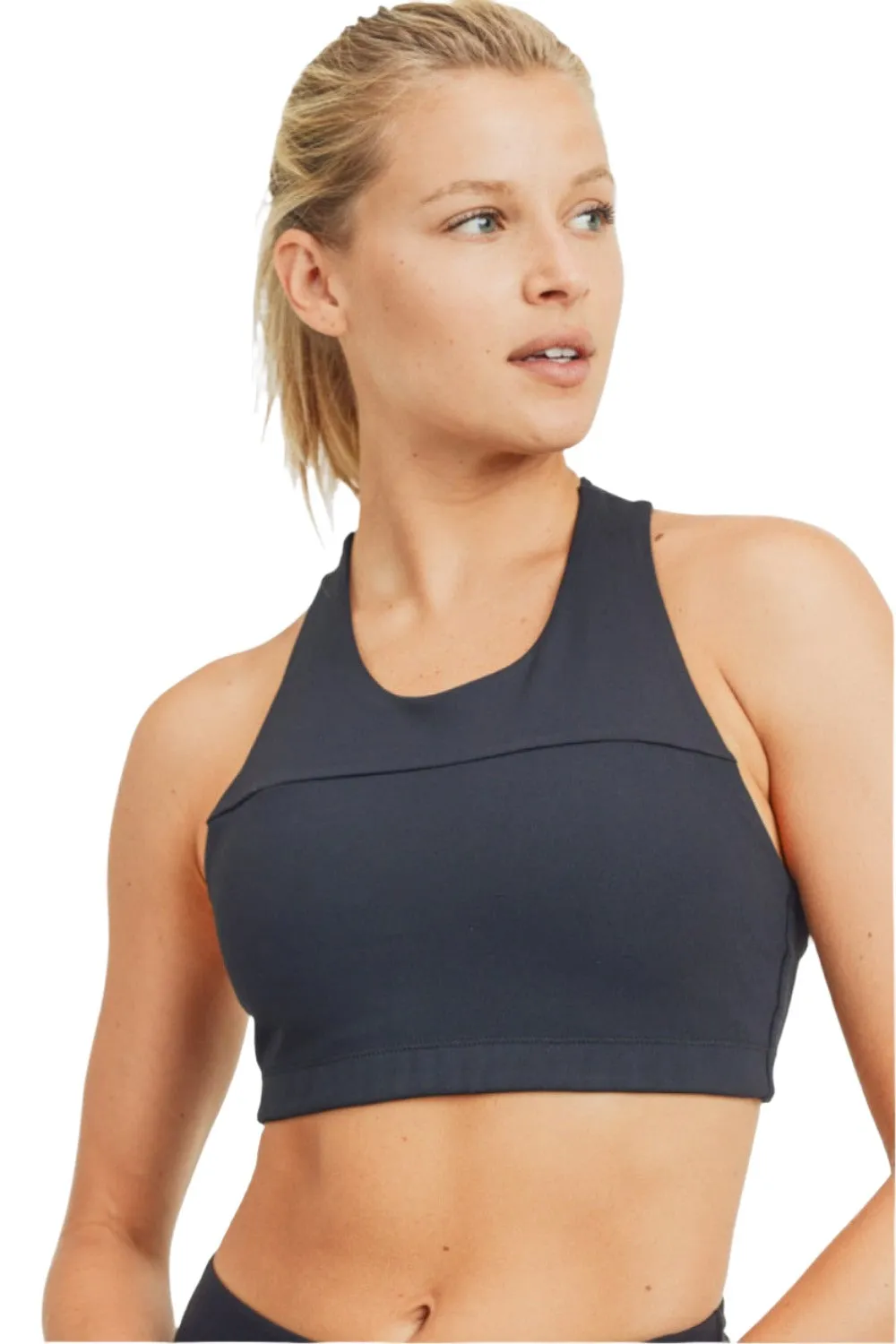 Mono B Split Front Overlay Adjustable Bra Top AT2824