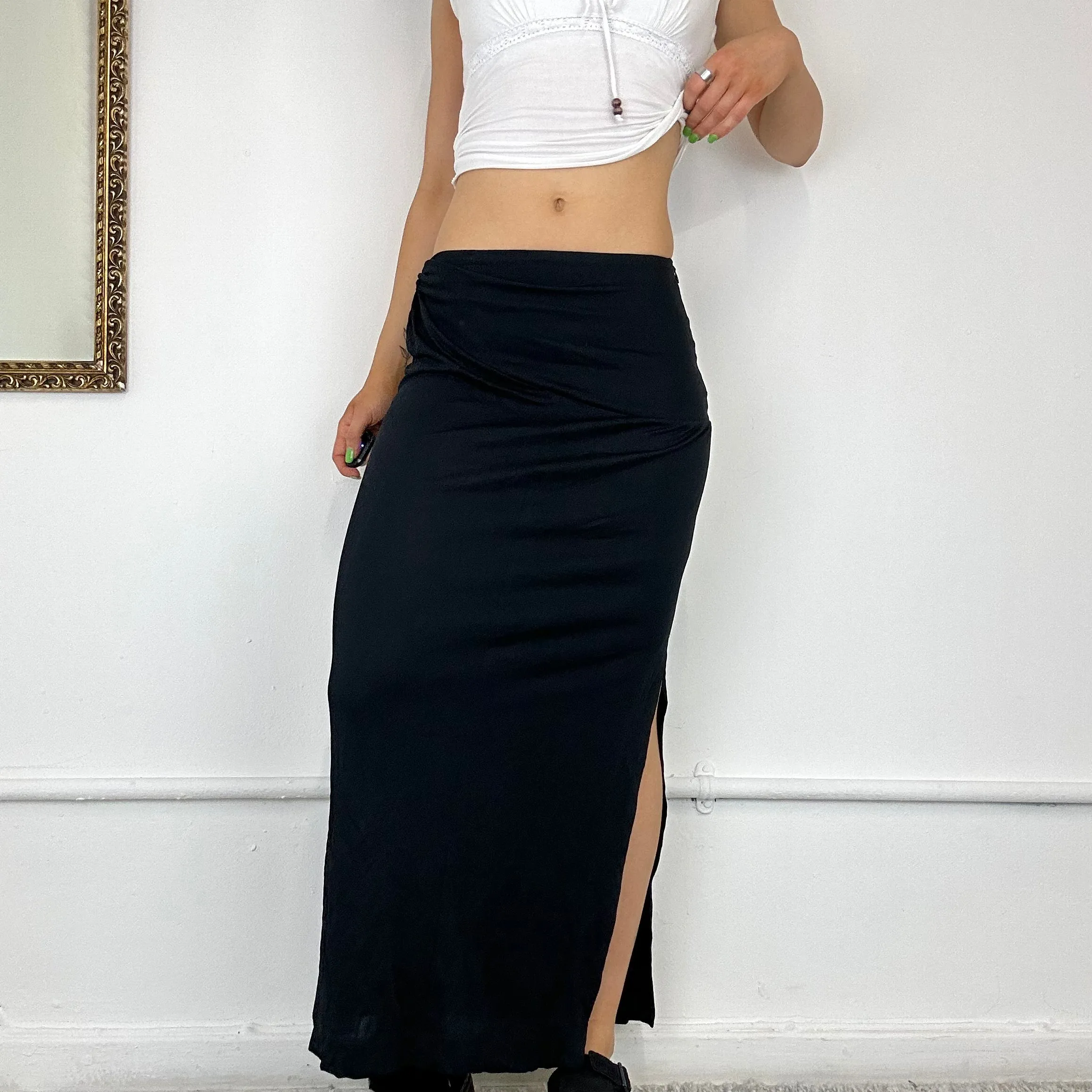 moschino black maxi skirt