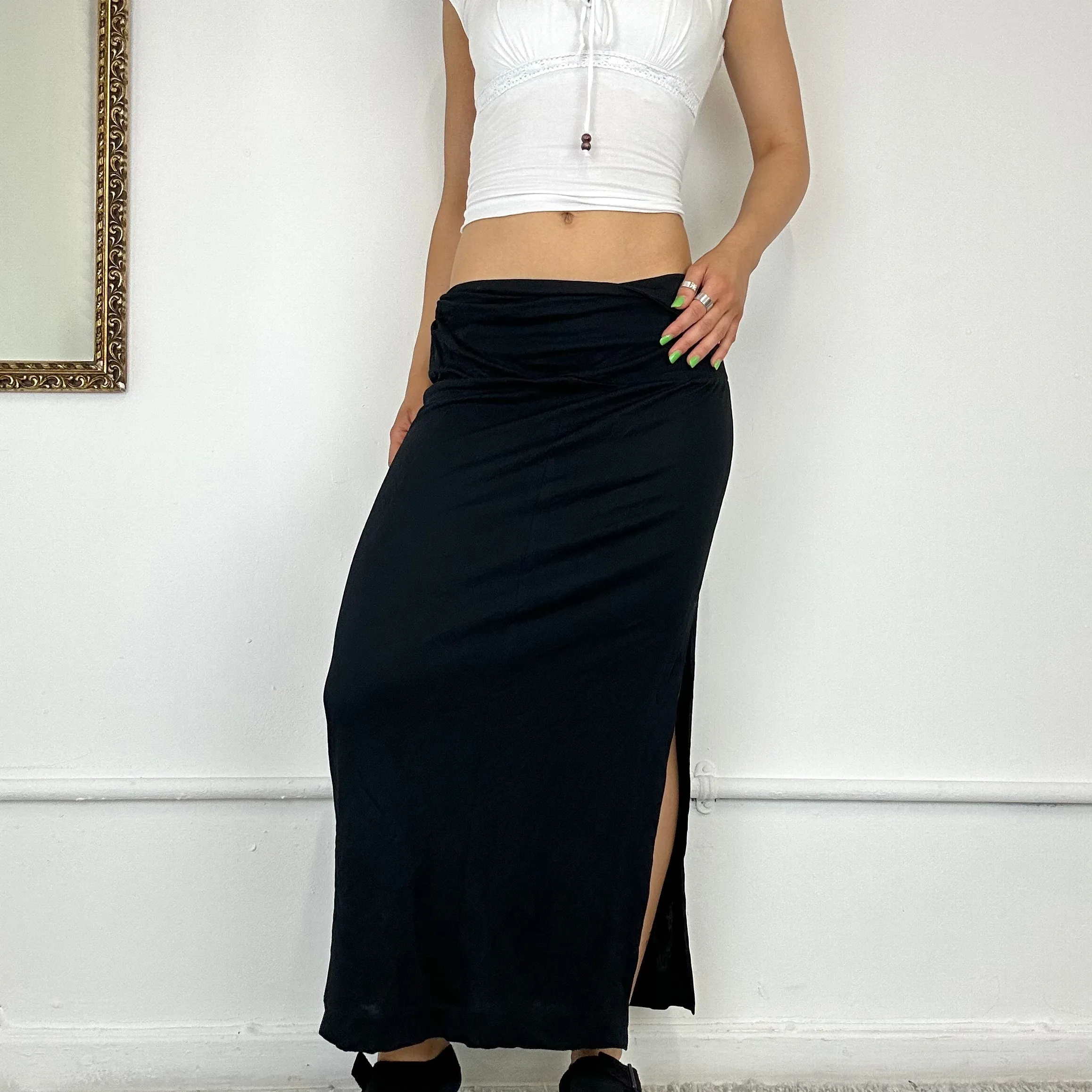 moschino black maxi skirt