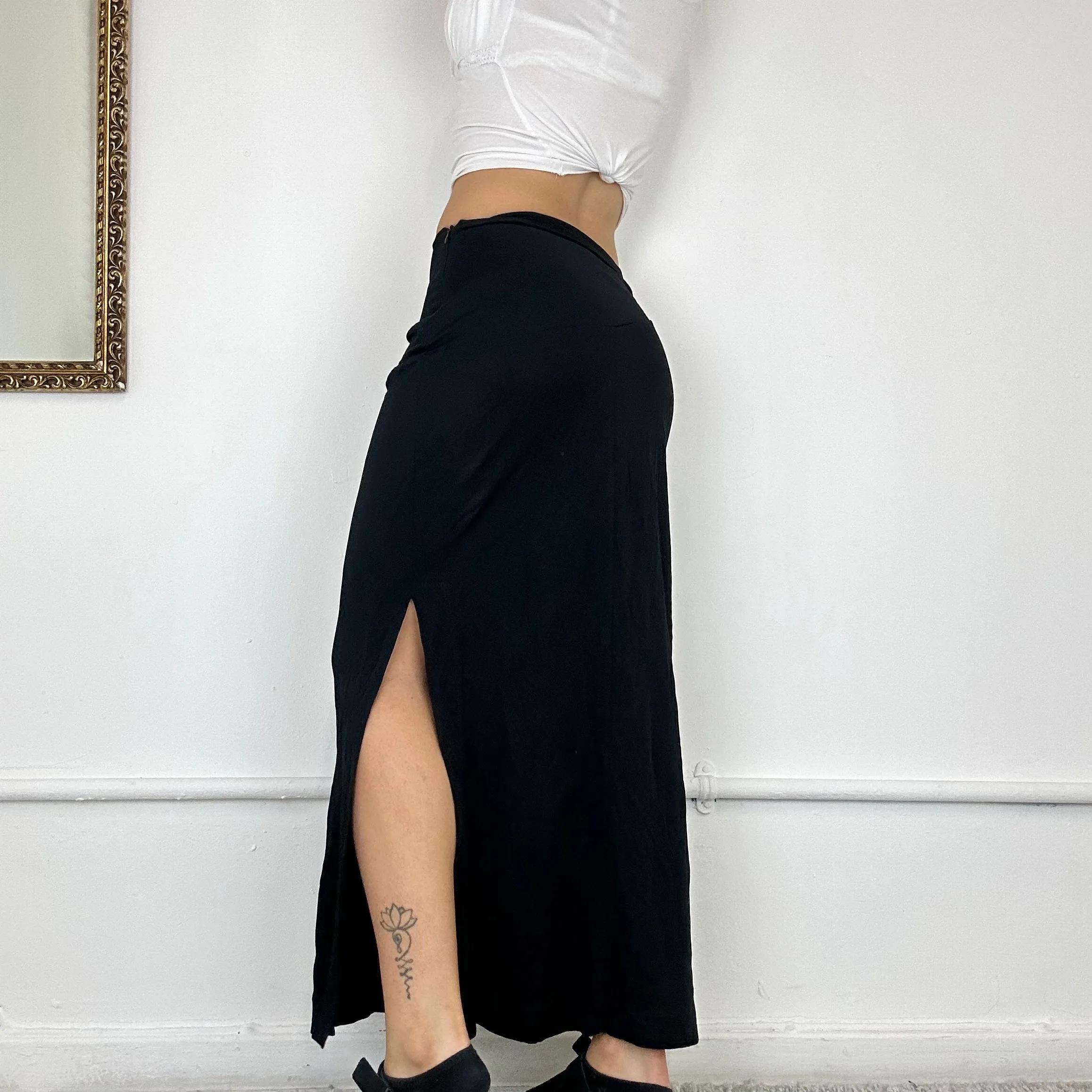 moschino black maxi skirt