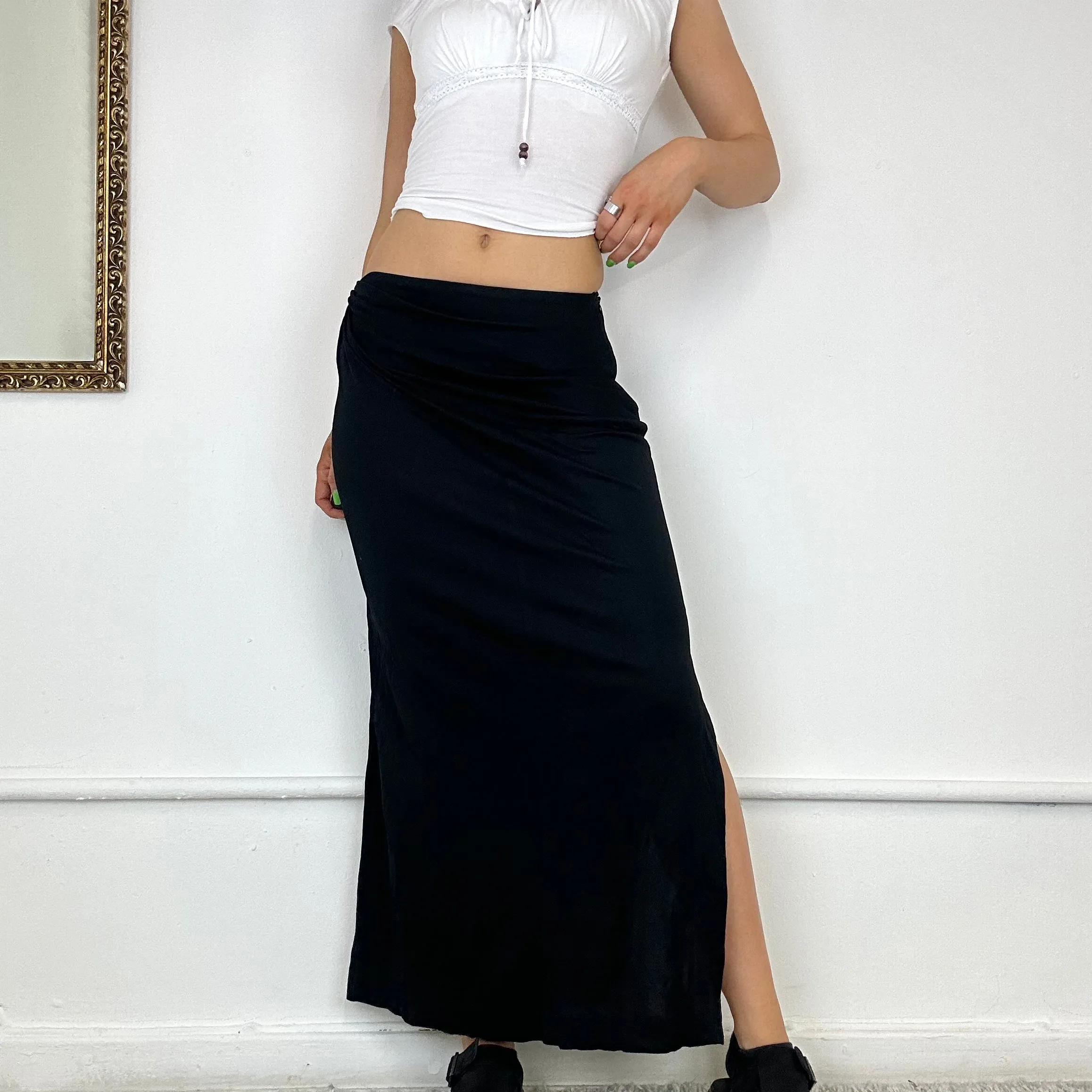 moschino black maxi skirt