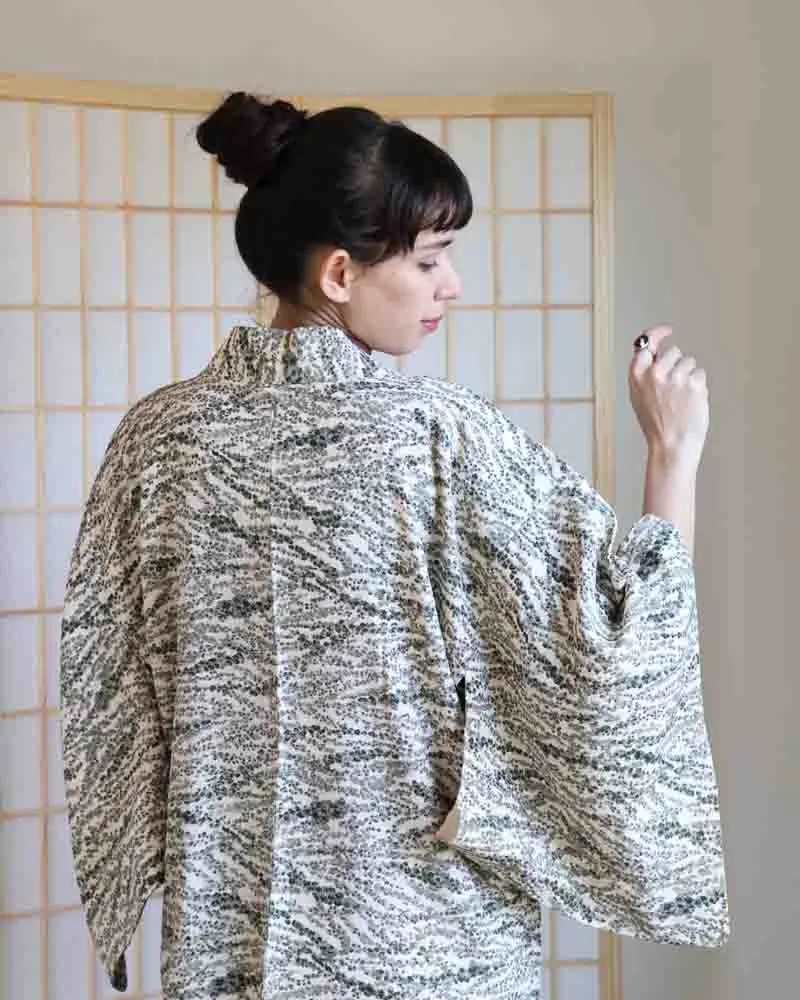 Mossy Paradise Shibori Haori Kimono Jacket