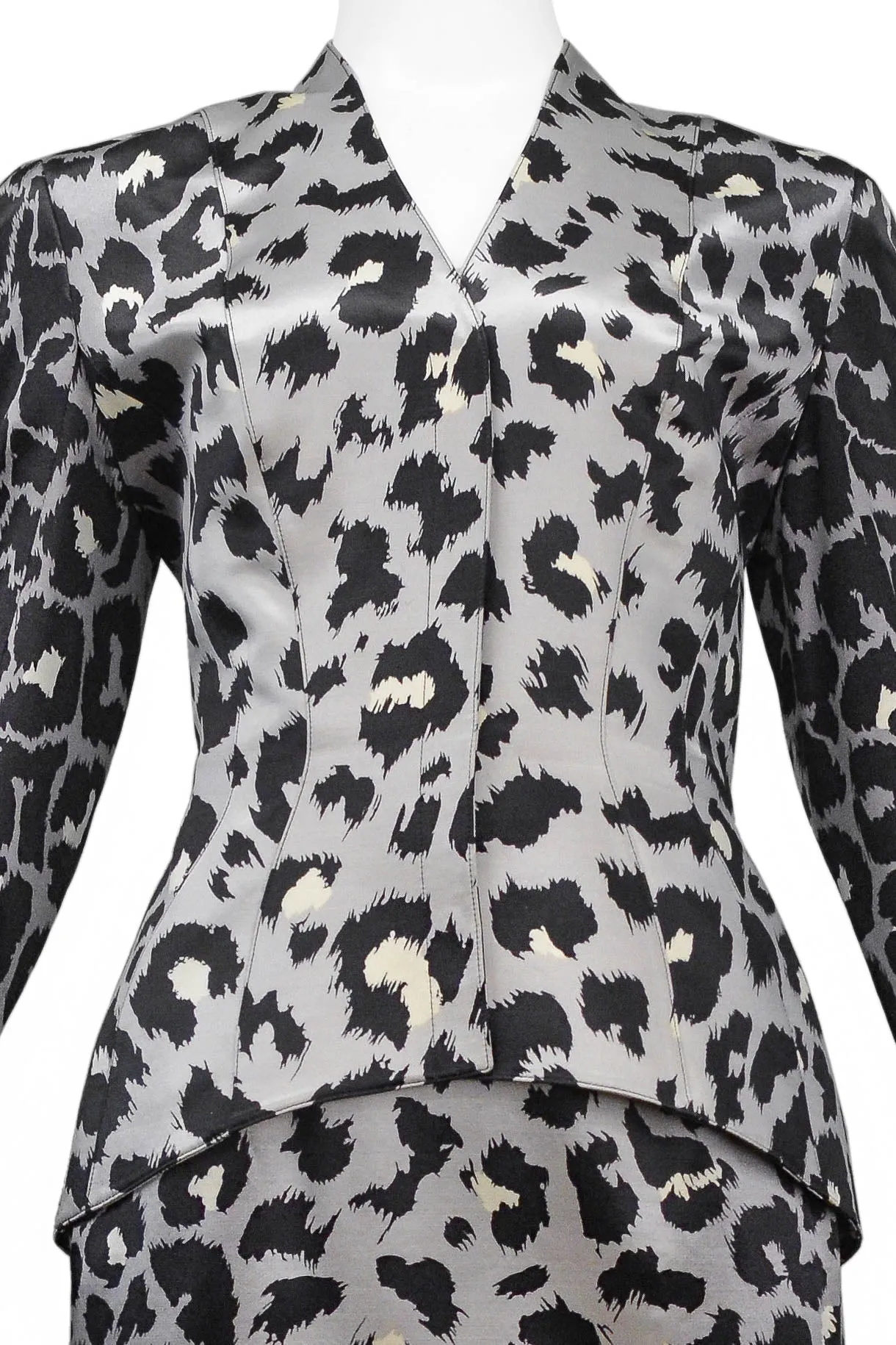 MUGLER GREY & BLACK LEOPARD SUIT