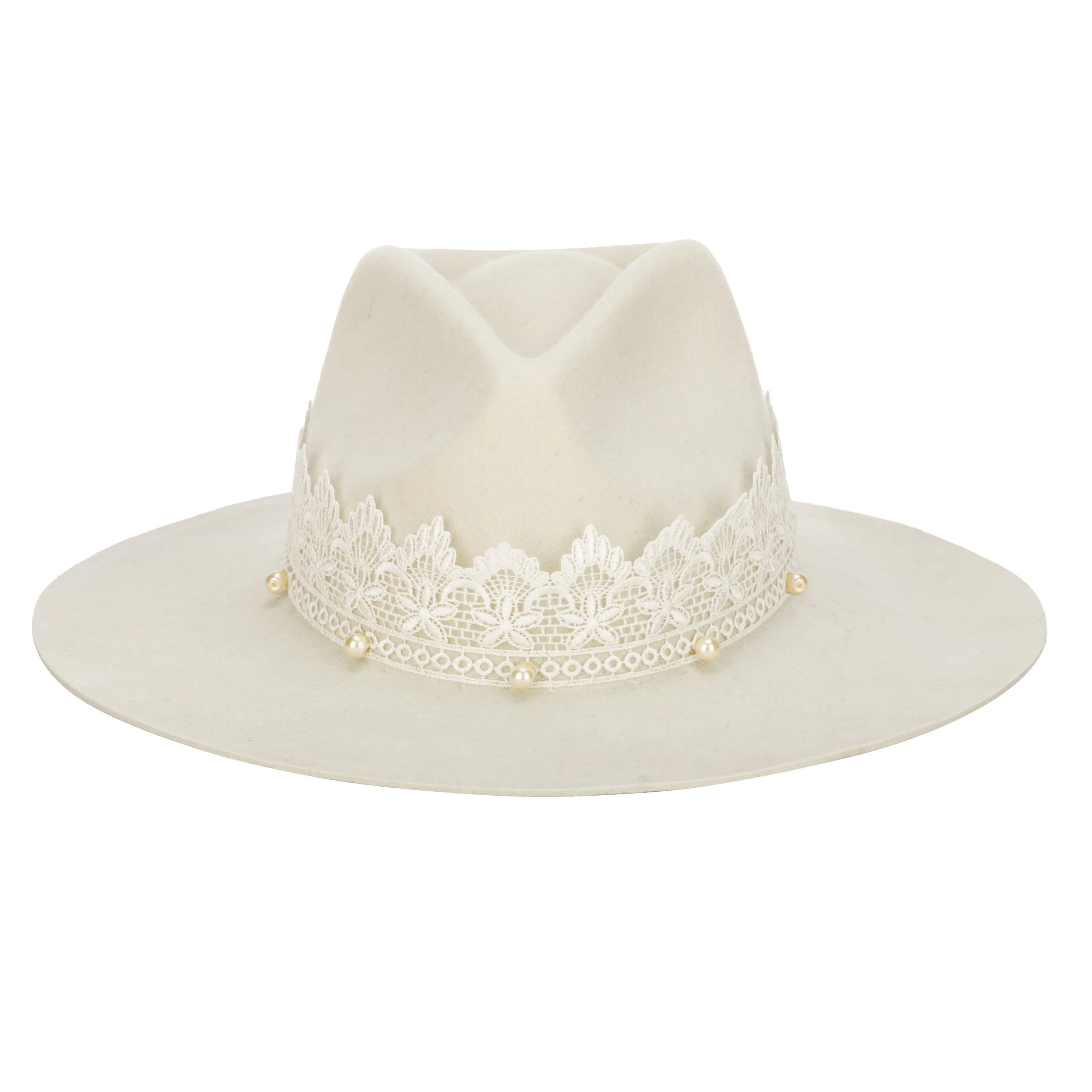 Now & Forever - Women's Felt Cowboy W/ Lace & Pearls