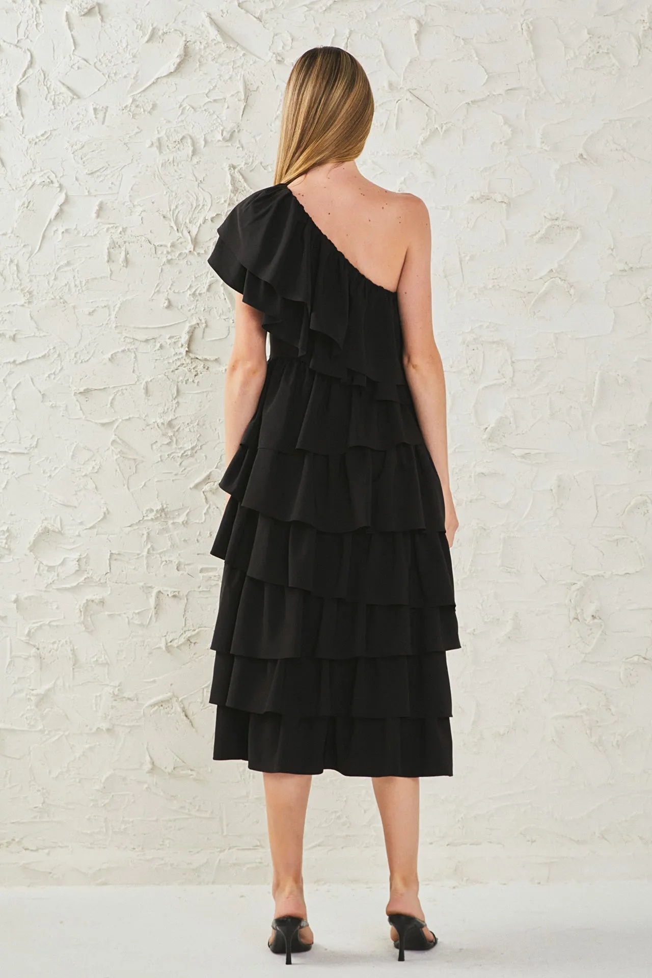 One Shoulder Tiered Maxi Dress