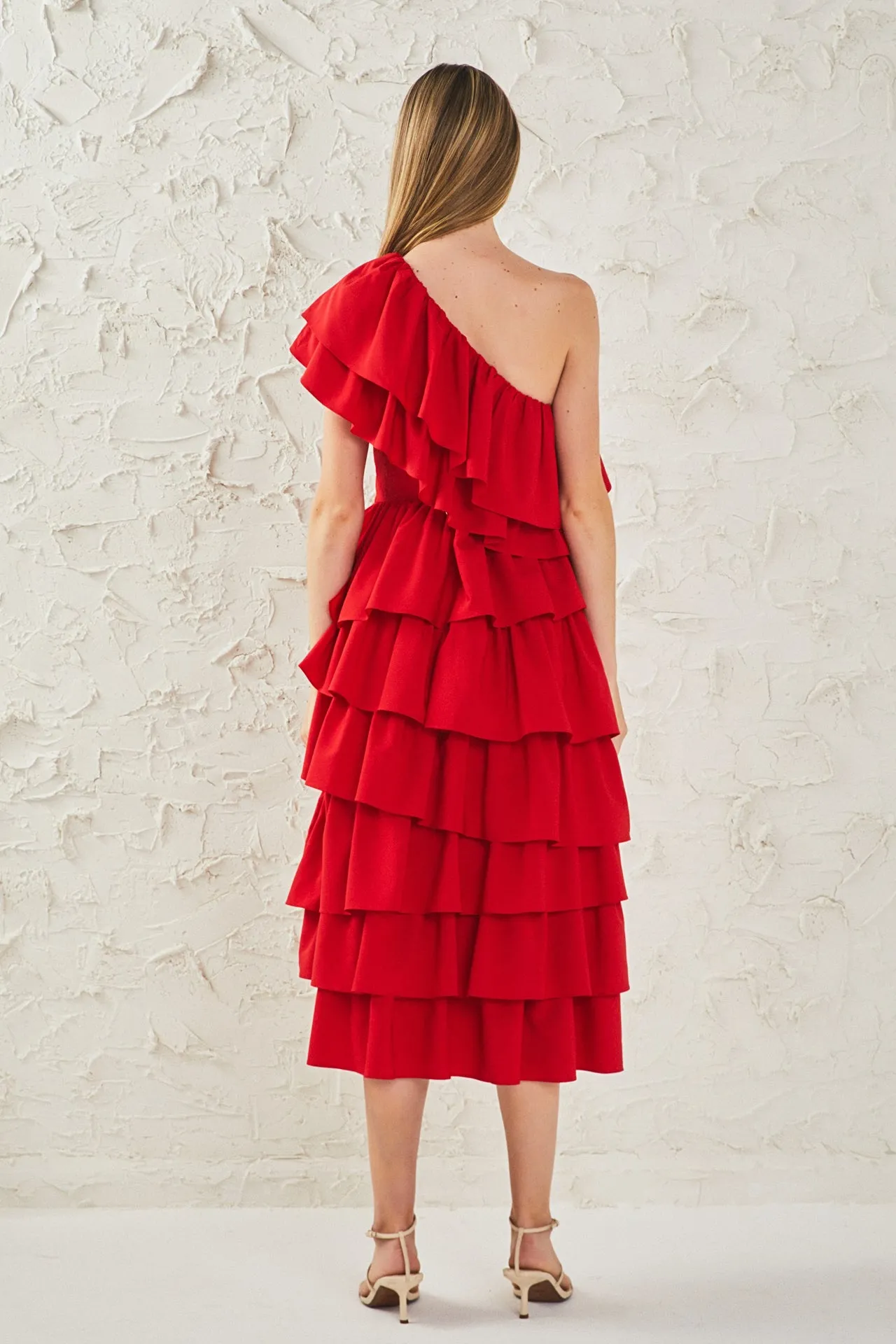 One Shoulder Tiered Maxi Dress