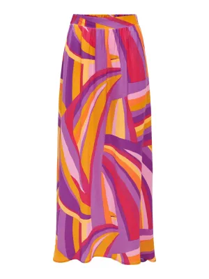 Only - Pink & Purple Bright Stripe Maxi Skirt