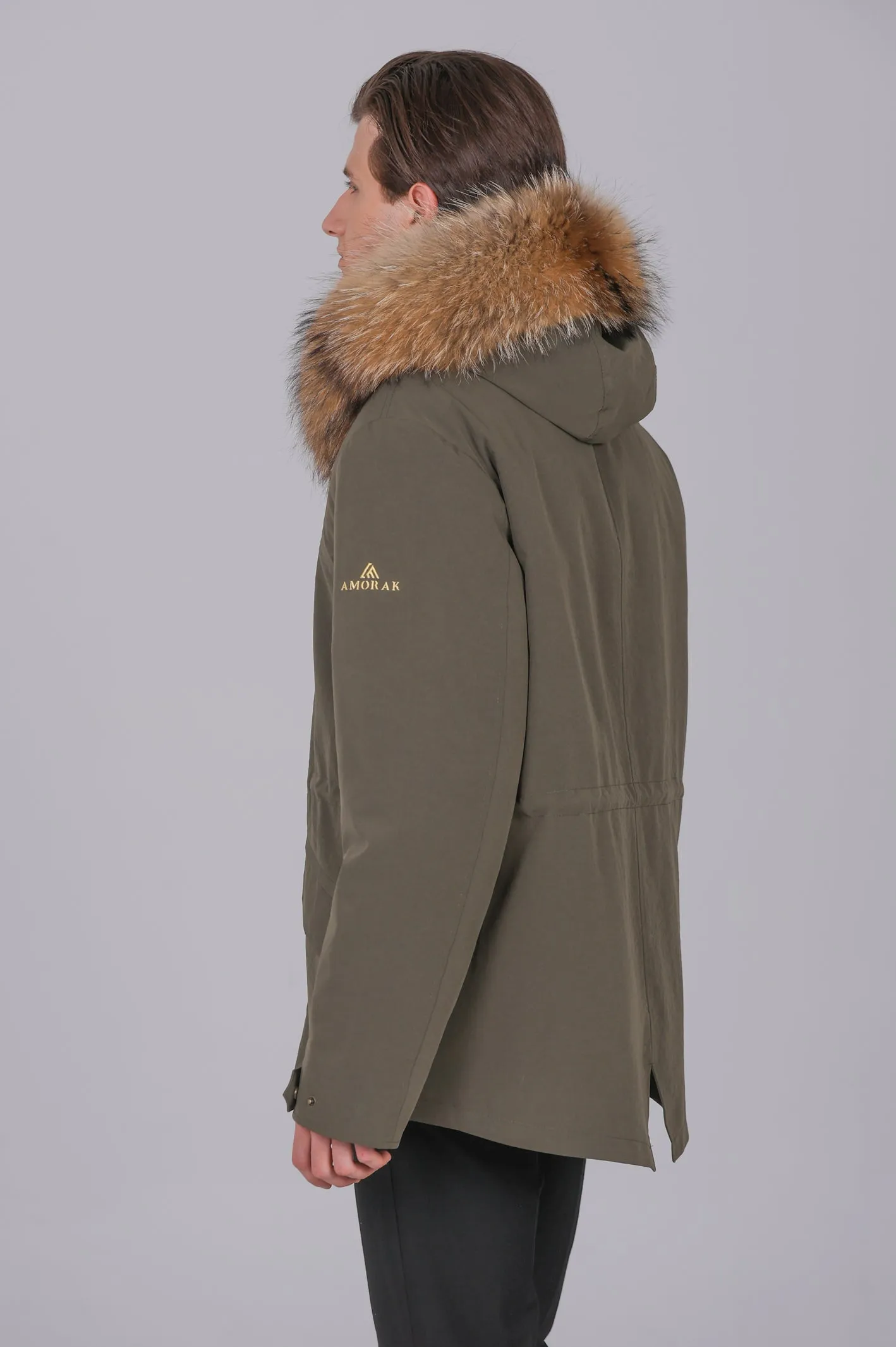 Parka corto in misto cotone impermeabile Raccon e Rex rabbit