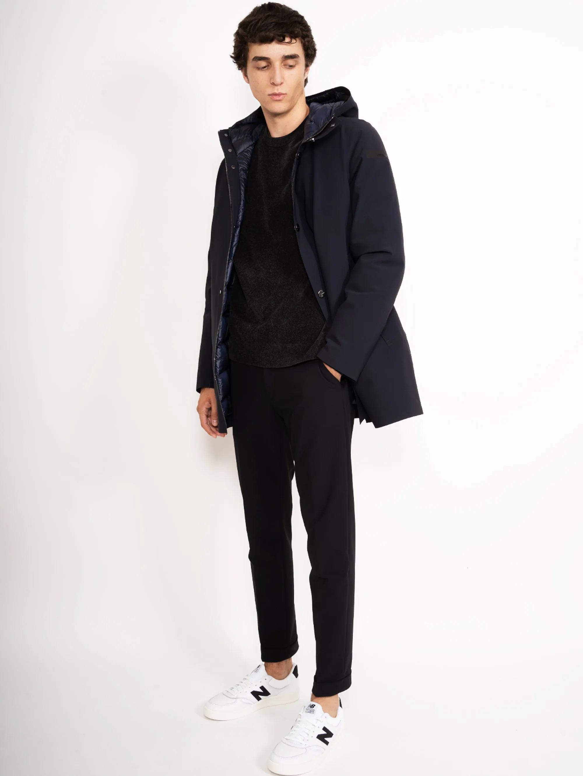 Parka Taglio Laser Down Under Blu Black