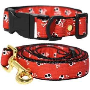 Pattefrenz Skull Dog Collar & Leash Set (Medium)