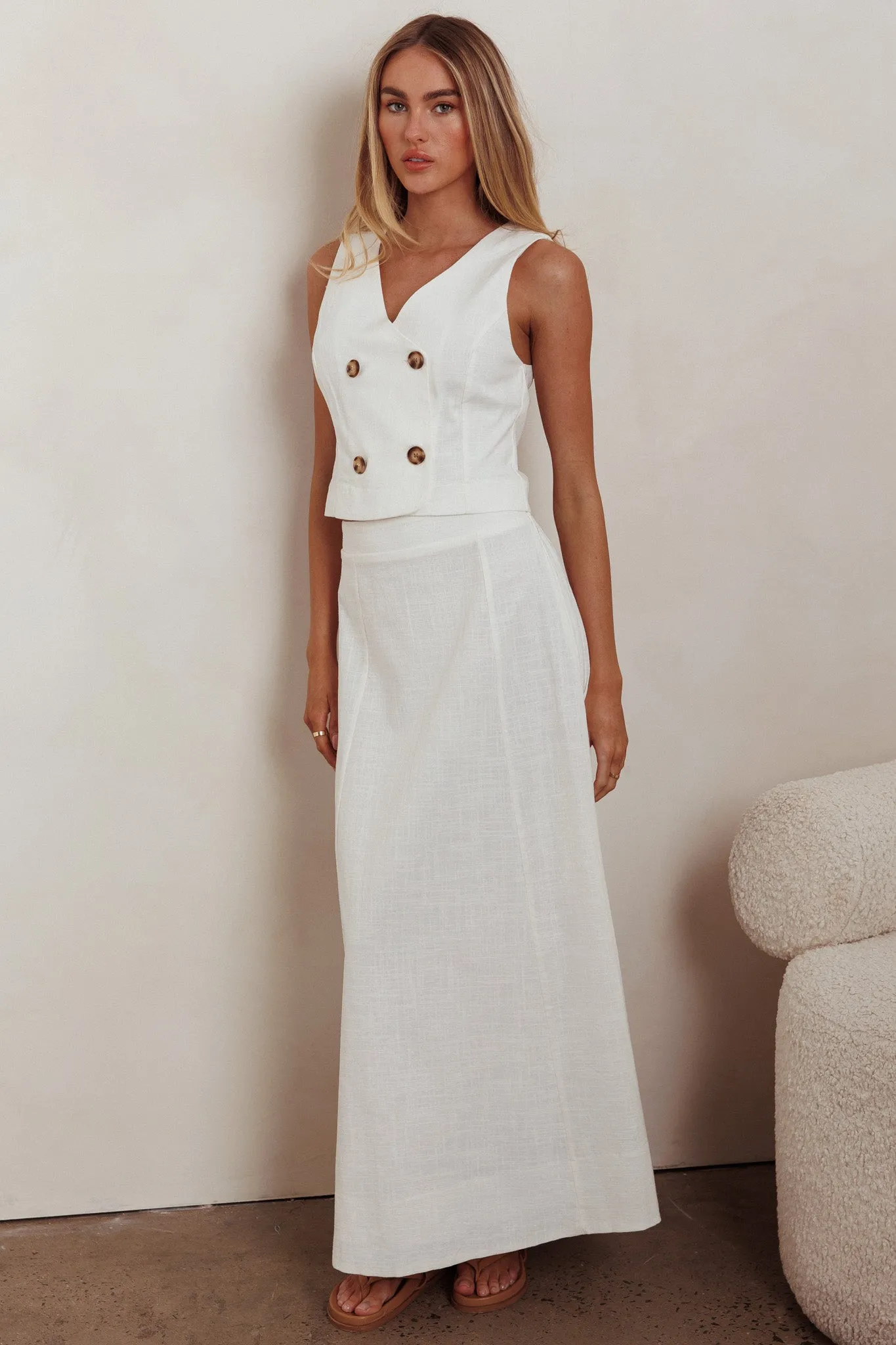 Payday A-Line Maxi Skirt Off White