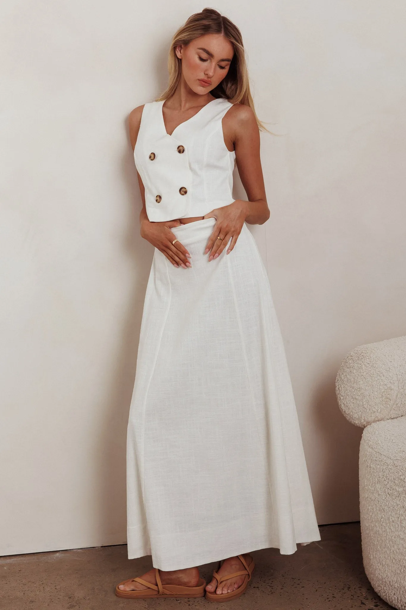 Payday A-Line Maxi Skirt Off White