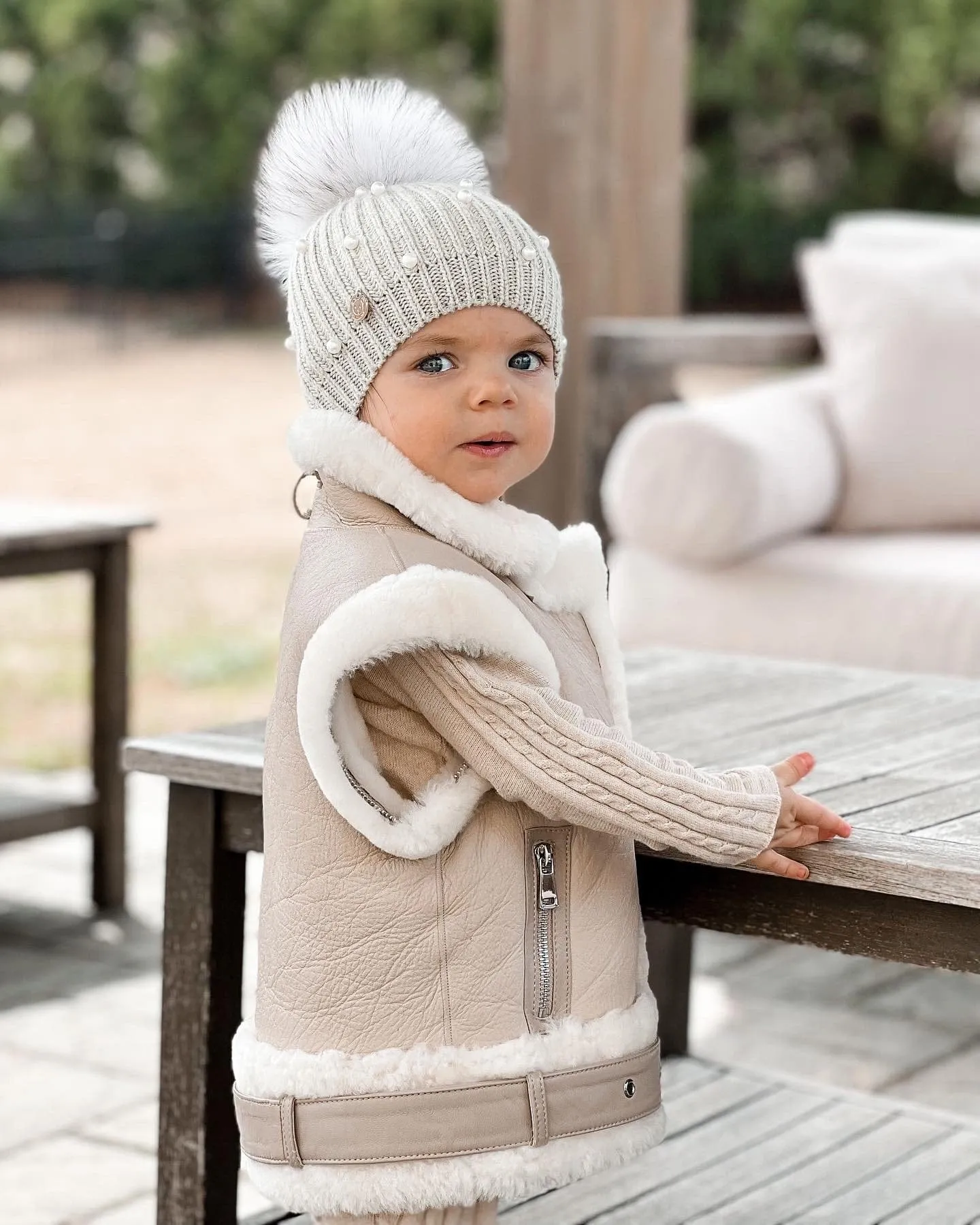 Pearl Angora Kids Hat