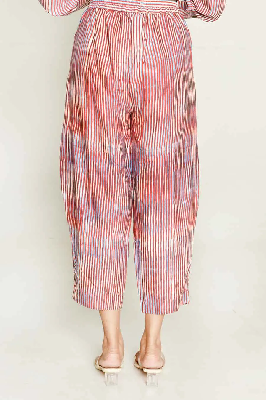 Pink Block-Printed Culottes Pant