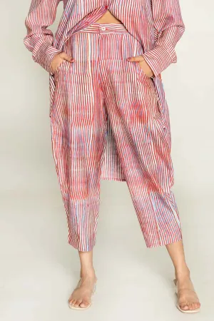 Pink Block-Printed Culottes Pant