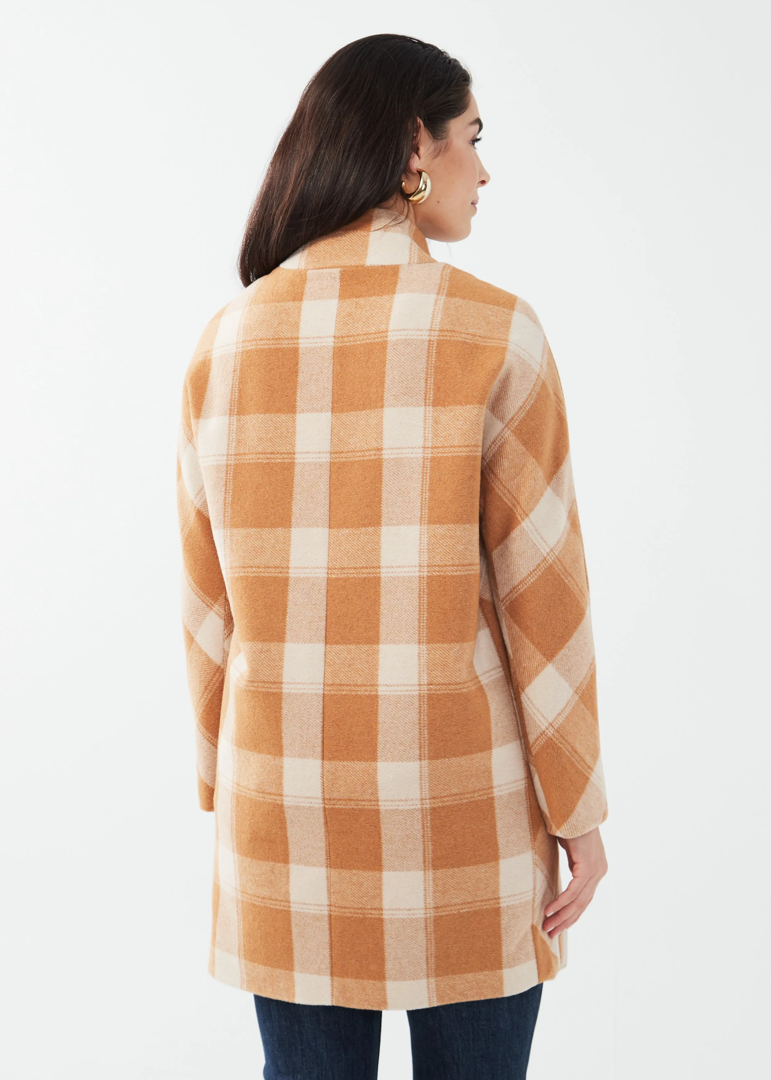 Plaid Coccoon Coat