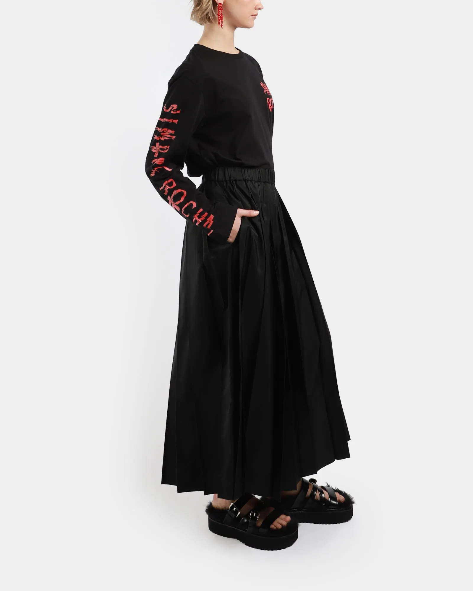 Pleated Elasticated Waist Kilt Skirt