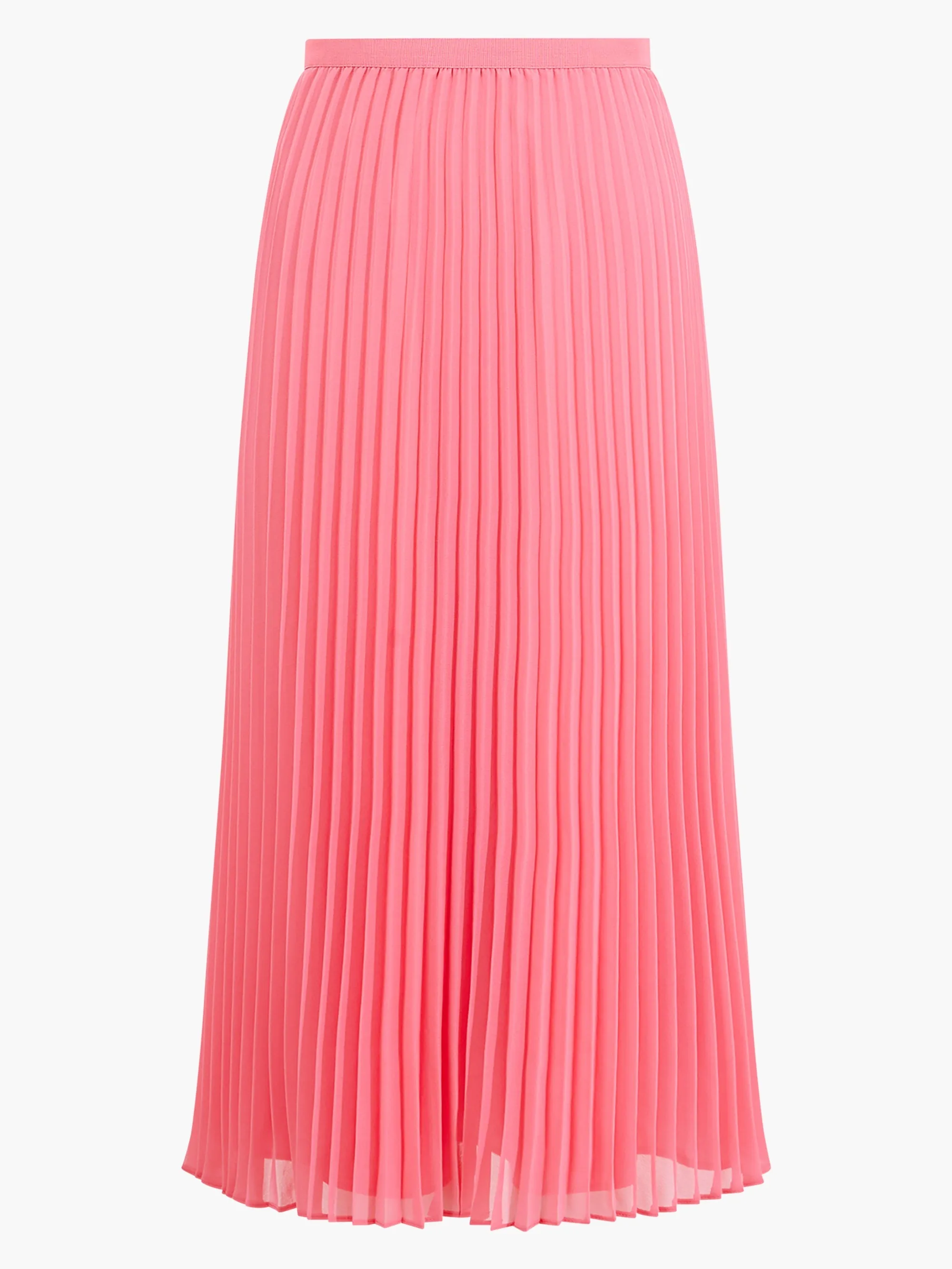 Pleated Solid Midi Skirt