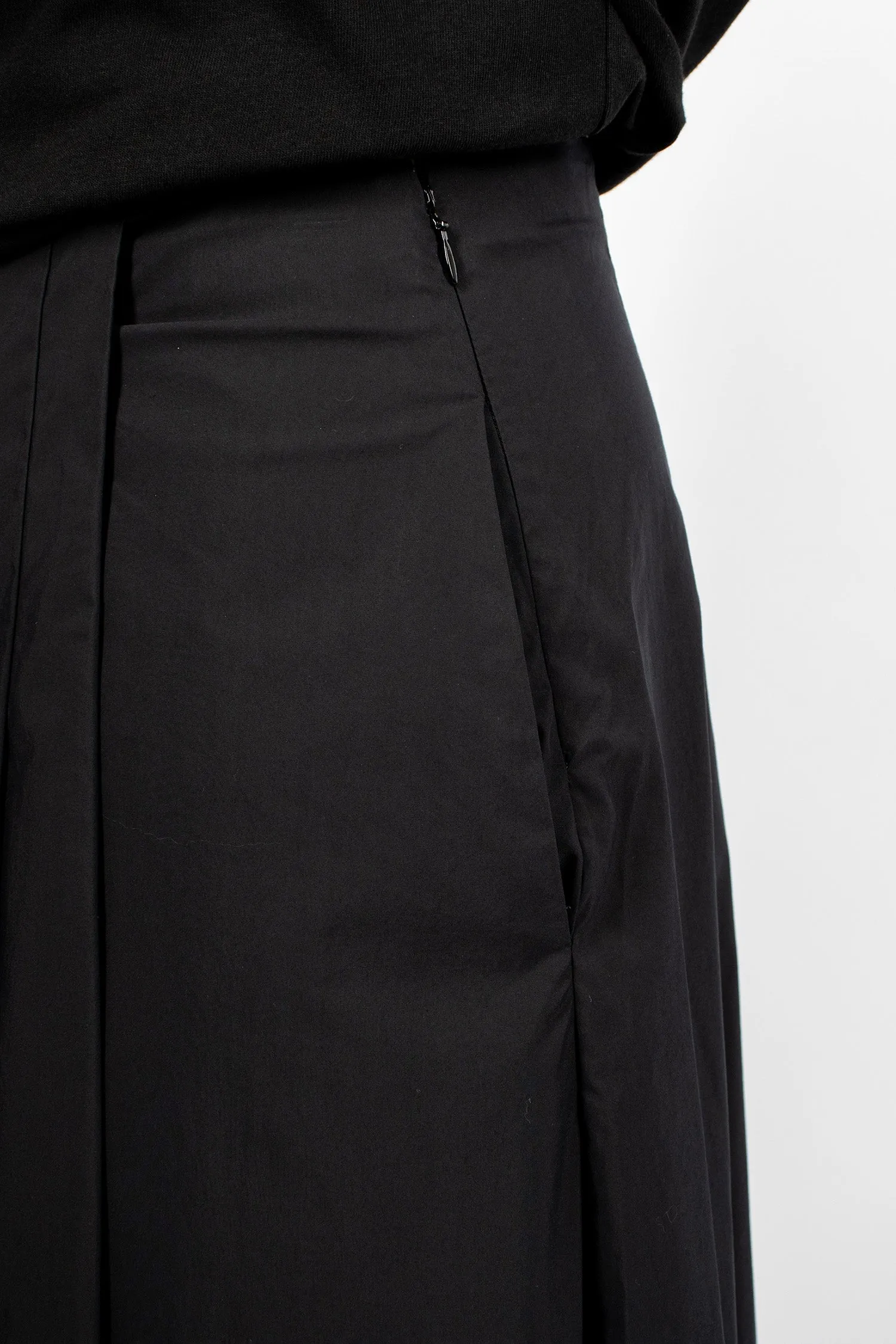 Pleated Wrap Skirt Black