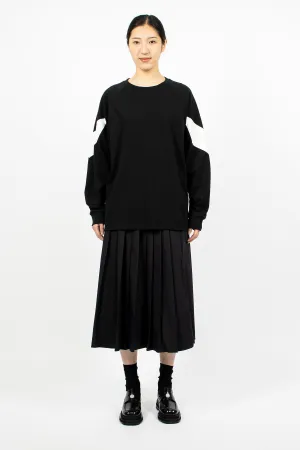 Pleated Wrap Skirt Black