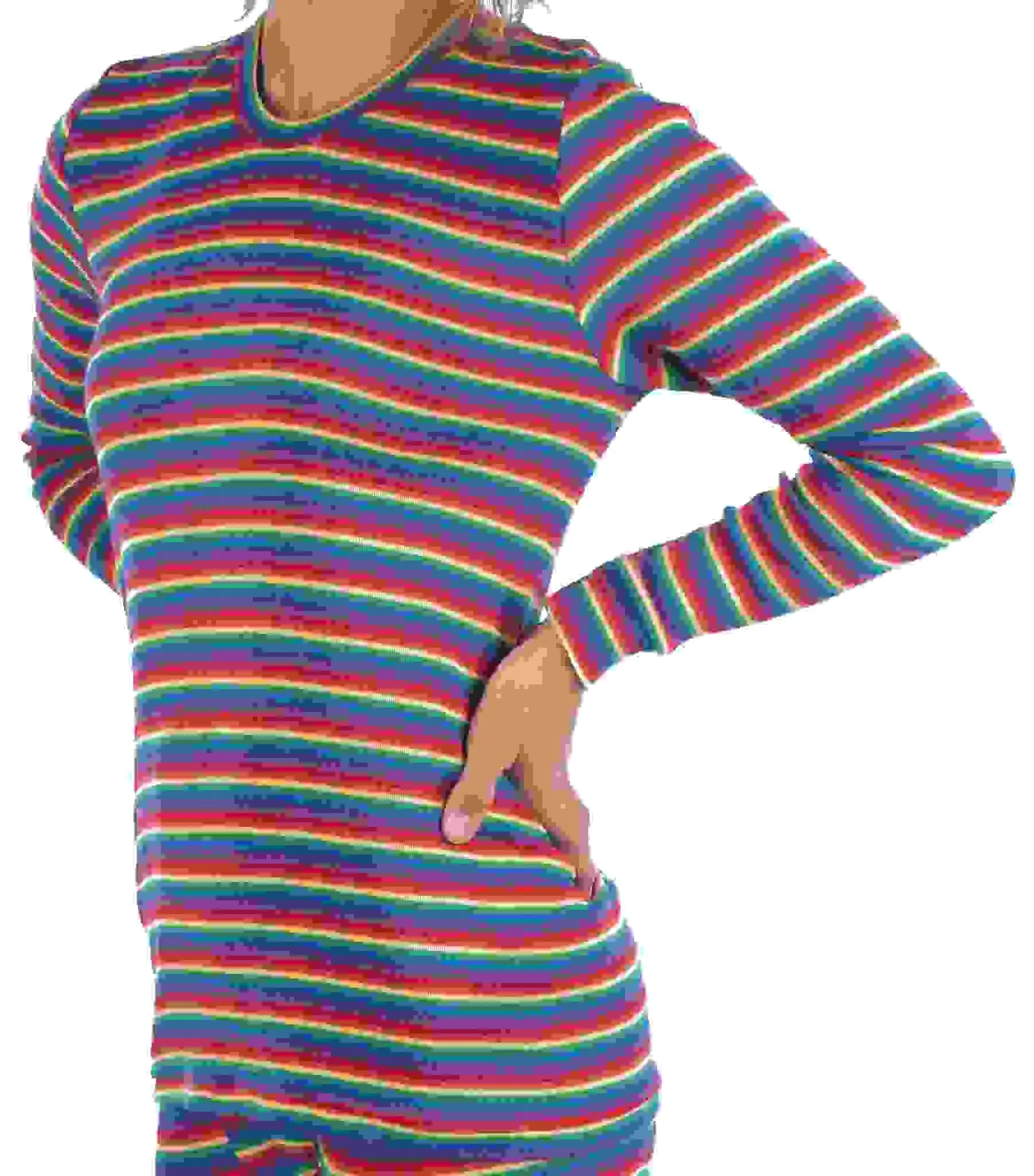 Rainbow Stripes - Crew Neck Top