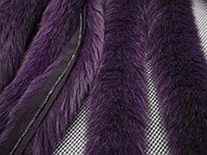 READY TO SHIP, Real Fox Fur (Tail) Trim Hood, Fur collar trim, Fox Fur Collar, Fur Scarf, Fur Ruff, Fur Hood, Fur stripe, Coat Trim, Purple