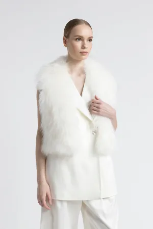 Real cashmere goat fur collar